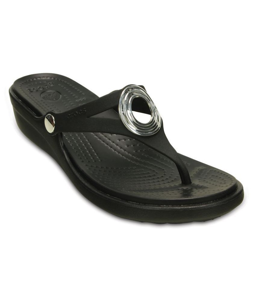black high heel crocs