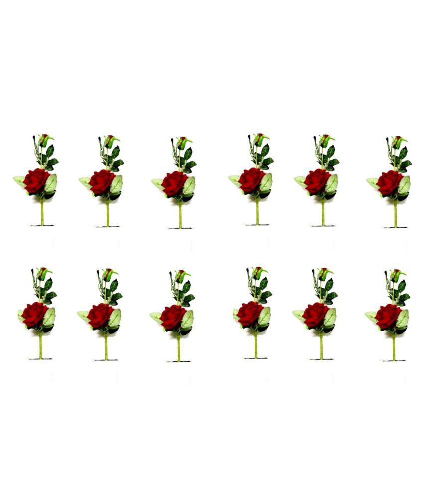     			Green plant indoor Rose Red Flowers With Pot - Pack of 12