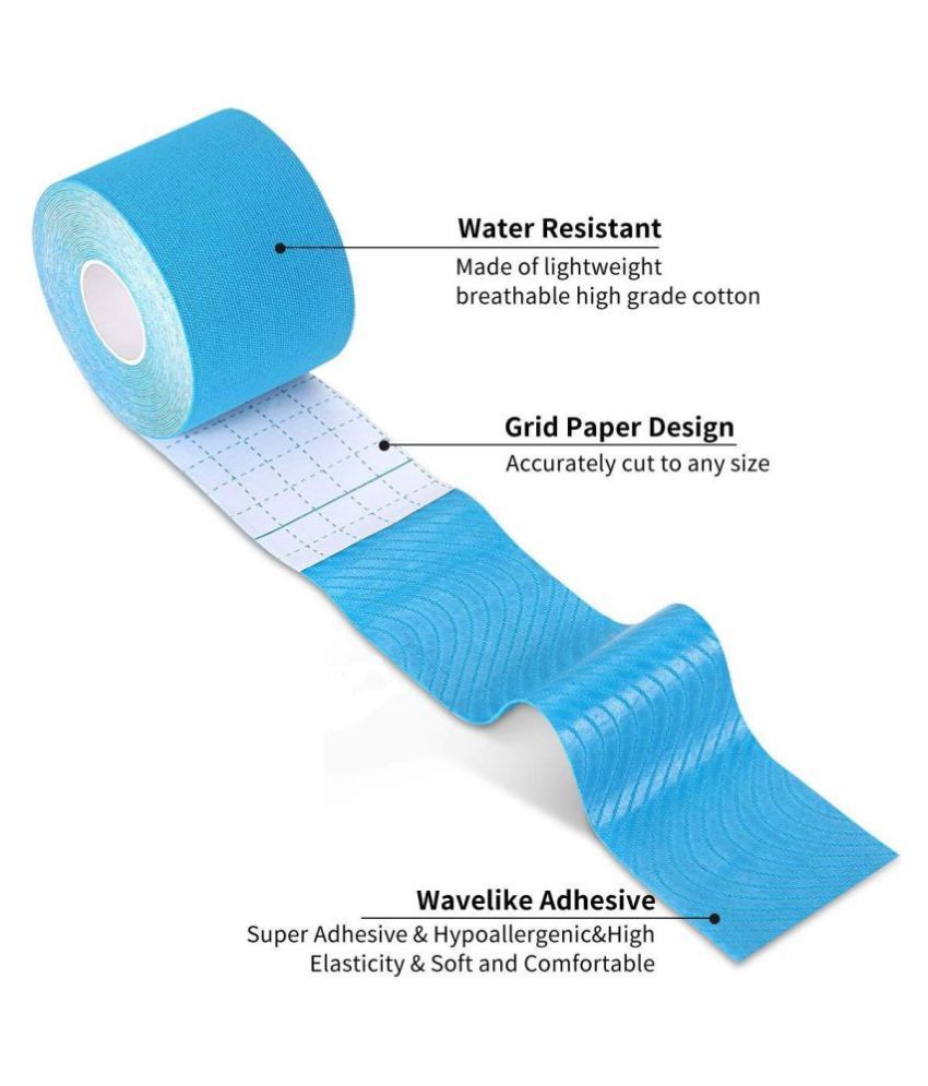 FITLETHIC Kinesiology Tape (Black) Cotton Elastic Muscle Support,Injury