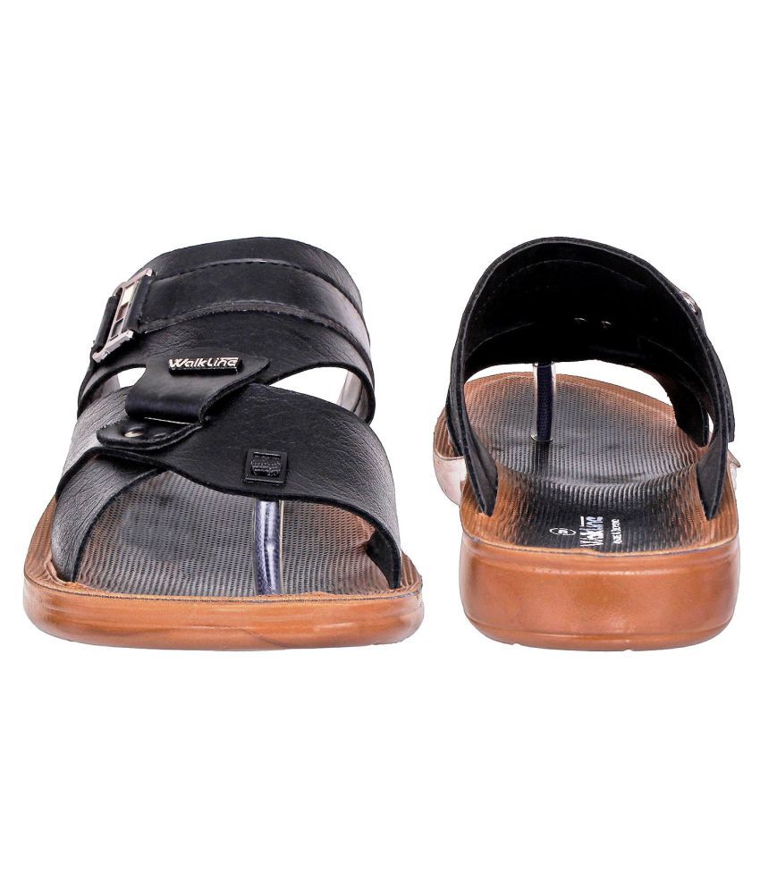 Buy Walkline Black Daily Slippers 