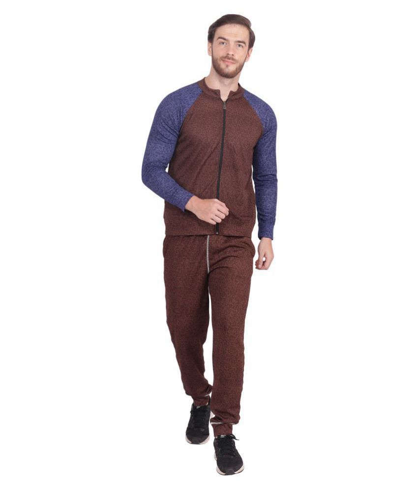 brown velour tracksuit mens