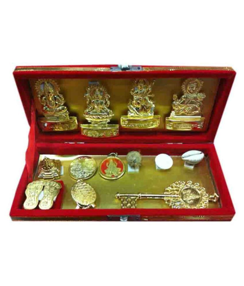     			JSK ART  Brass Shri Kuber Bhandari Dhan Laxmi Yantra Set