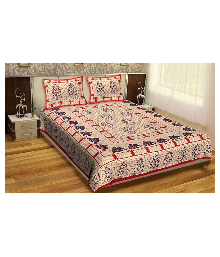 Jaipur Cotex Cotton Double Bedsheet with 2 Pillow Covers Buy Jaipur