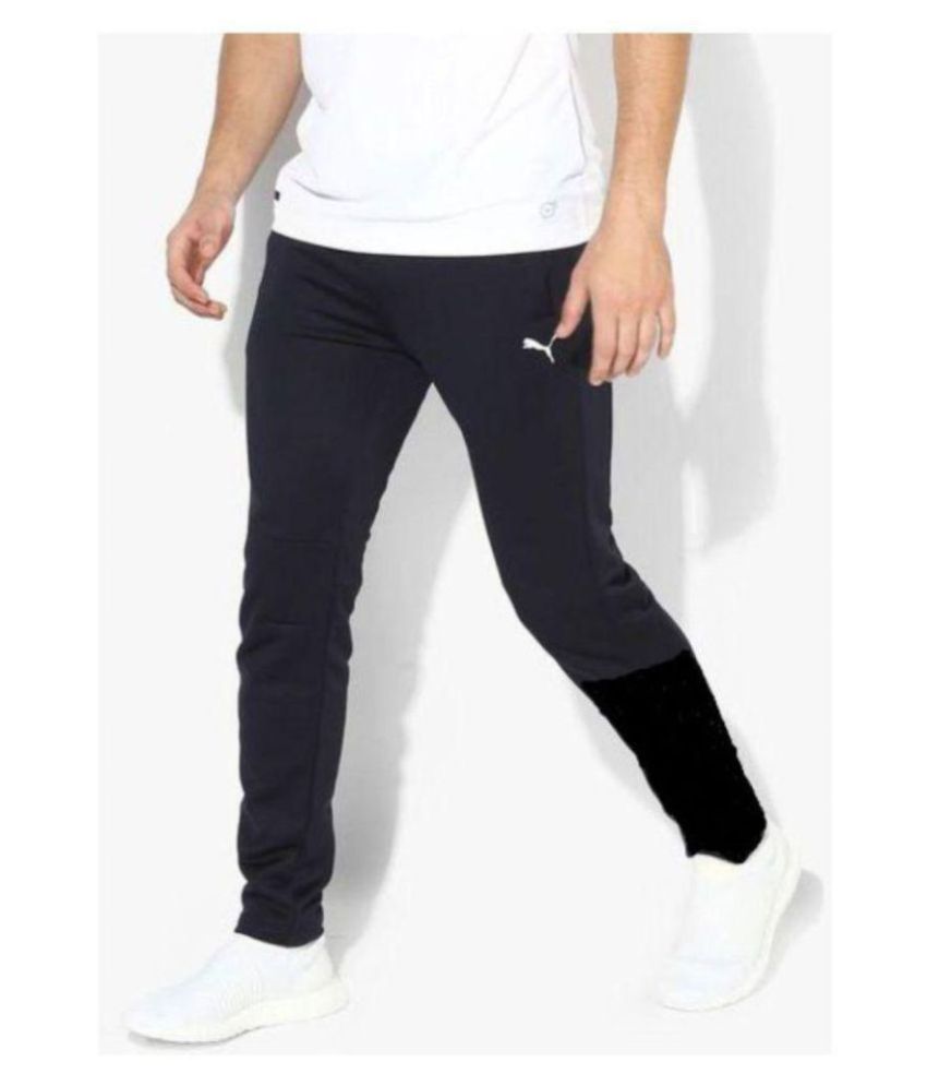 puma black polyester lycra joggers