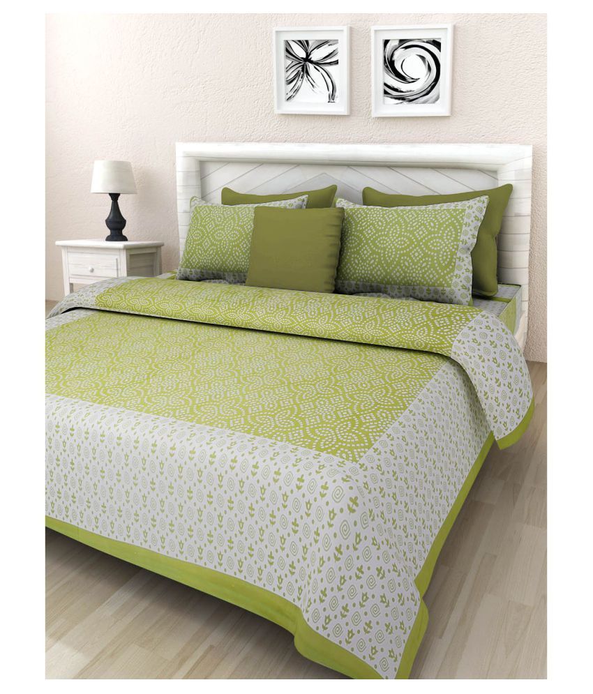     			Uniqchoice Cotton Double Bedsheet with 2 Pillow Covers