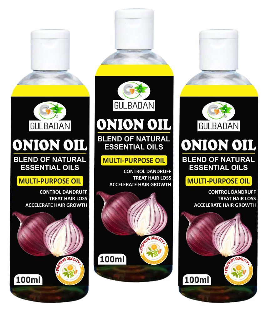 GULBADAN Organics ONION Herbal Oil for Hair Care 300 mL Pack of 3 Buy