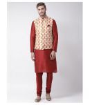 Deyann Cream Silk Blend Kurta Pyjama Set