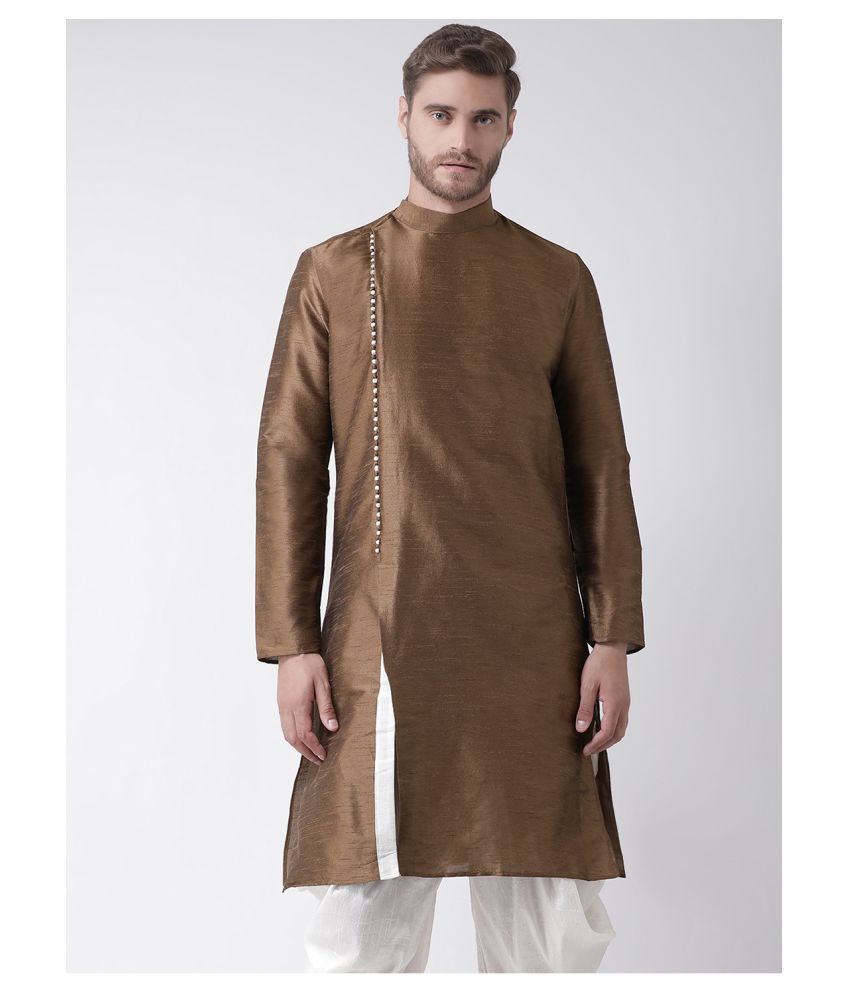     			Deyann Brown Silk Blend Kurta Single