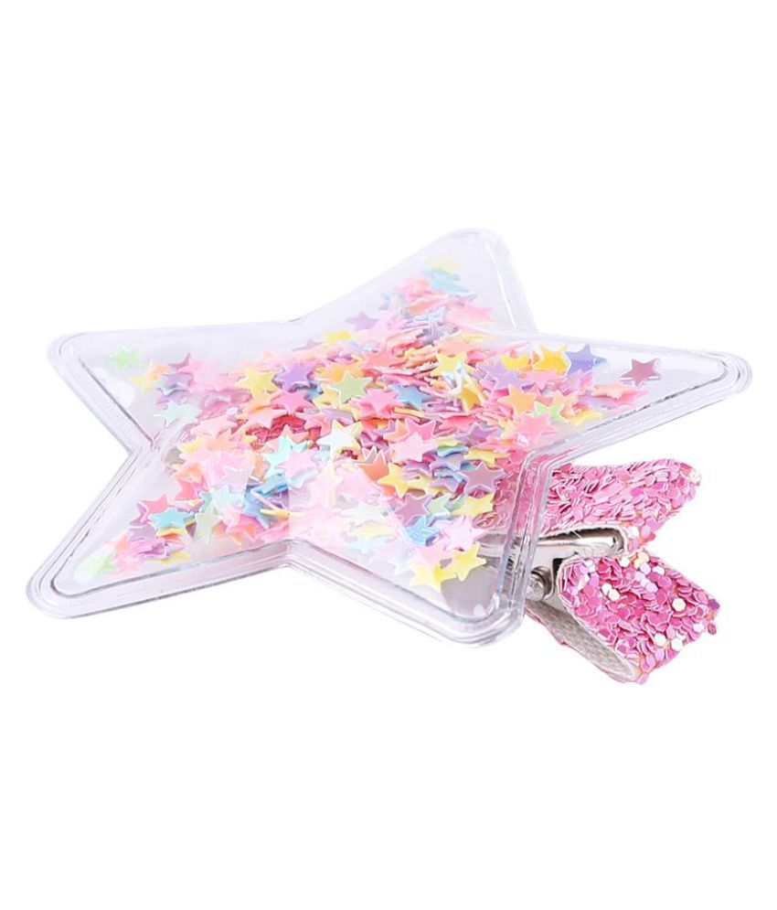 Transparent Colorful Girls Kids Hair Clips Lovely Star Daily