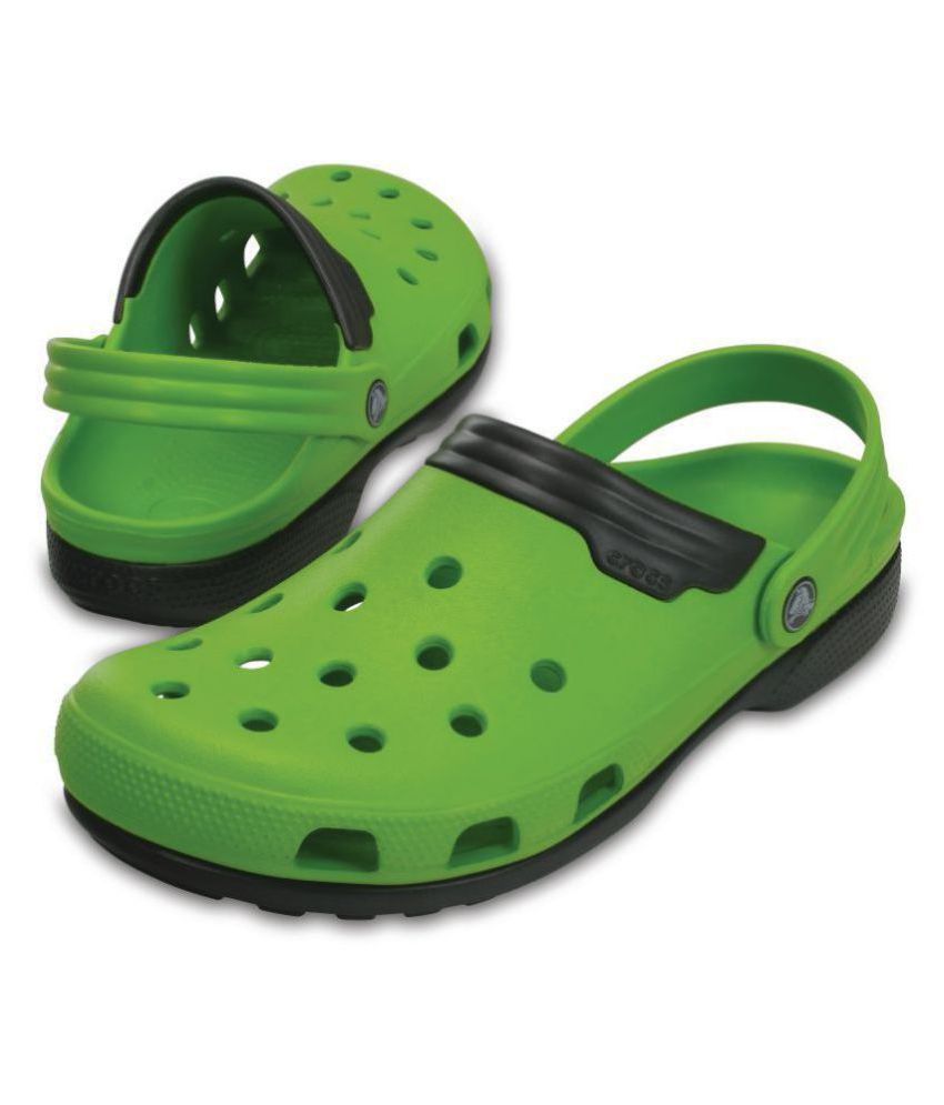platform crocs green
