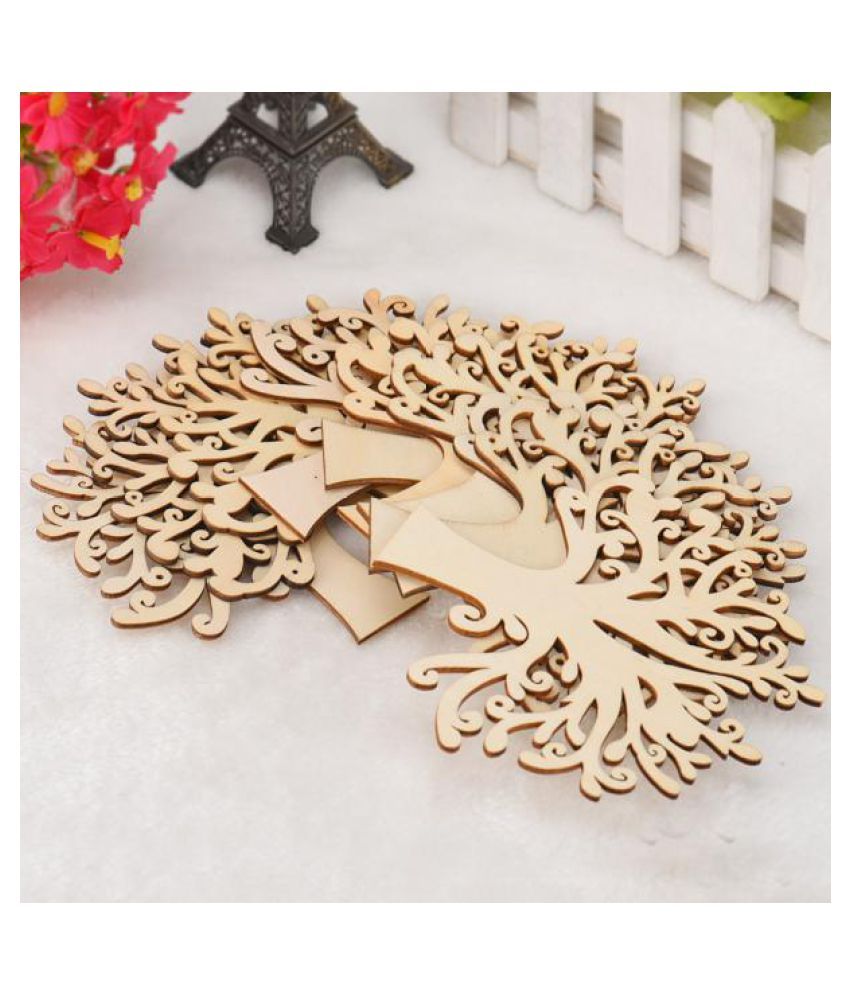 10 Antique Wood Scattered Heart Wedding Table Decoration Crafts