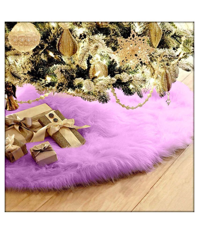 75cm Christmas Plush Long Haired Christmas Tree Skirt Christmas Tree Skirt Decor