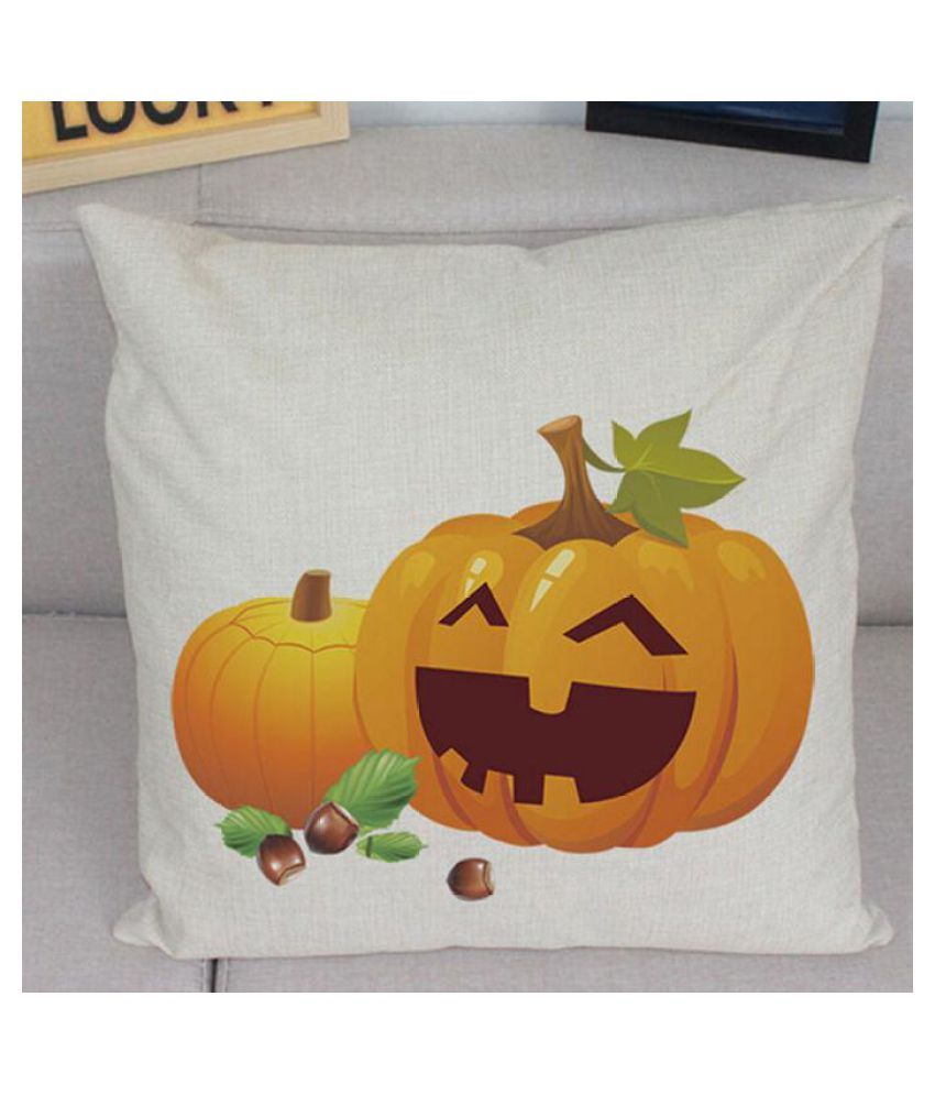 New Halloween Pumpkin Square Pillow Cover Cushion Case Zipper Closure Pillowcase