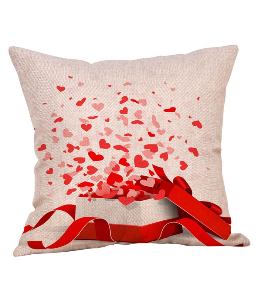 Happy Valentines Pillow Cases Linen Sofa Cushion Cover Home Decor