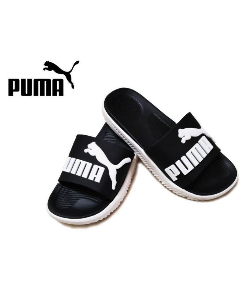 Puma Black Slide Flip flop Price in India- Buy Puma Black Slide Flip ...