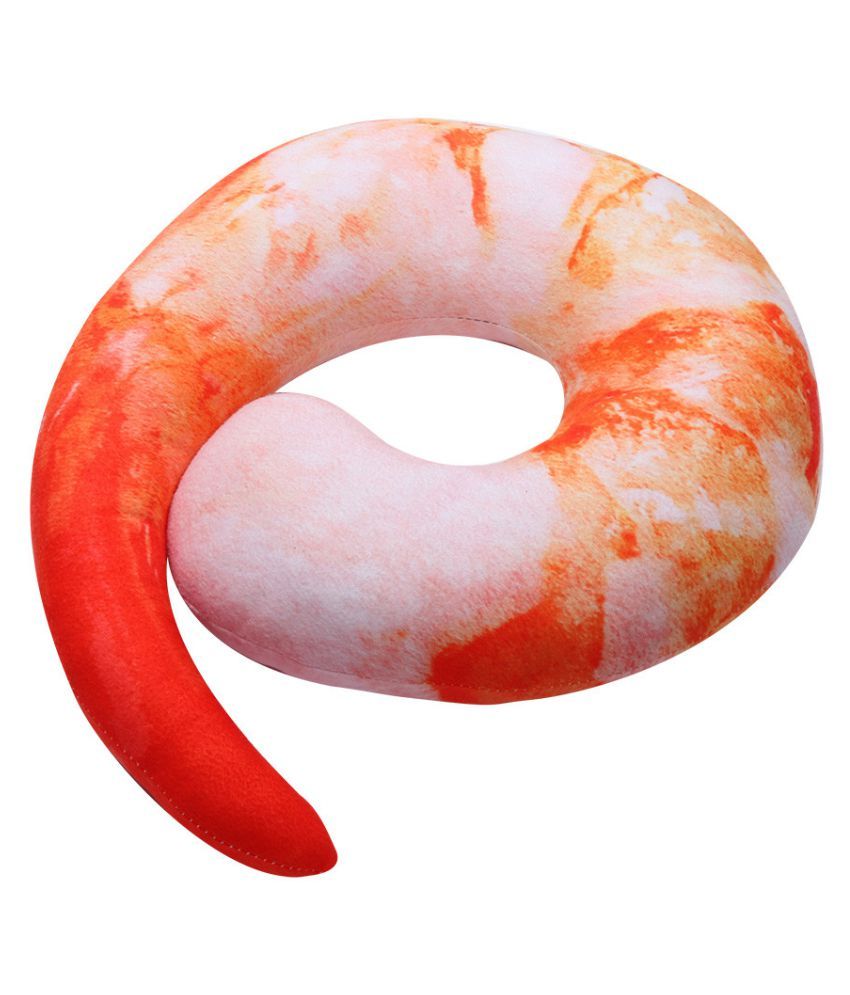Simulation Funny Shrimp Sponge U Shaped Travel Pillow Support Head