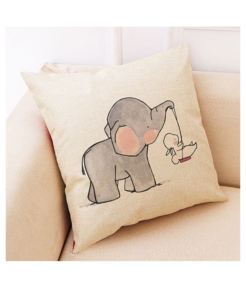 Cute Little Elephant Decorative Pillows Sofa Cushion Linen Seat