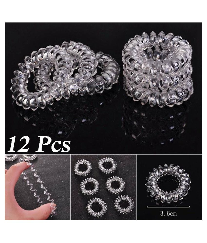Fashion Transparent Clear Elastic Hair Bands Telephone Wire Styled