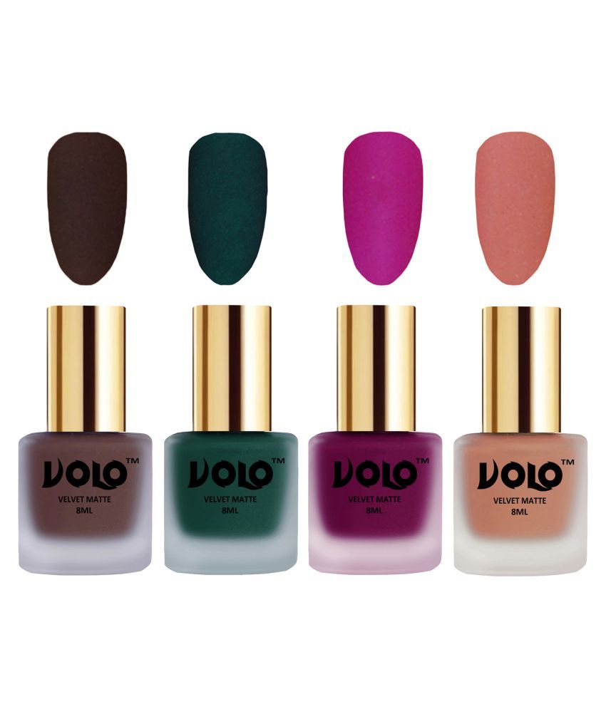     			VOLO Velvet Dull Matte Posh Shades Nail Polish Multi Pack of 4 32 mL