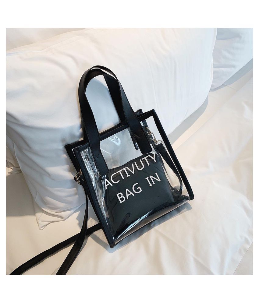 Handbags for Women,Transparent Crossbody Shoulder Bag 2 Pcs//Set Clutch Tote Bag