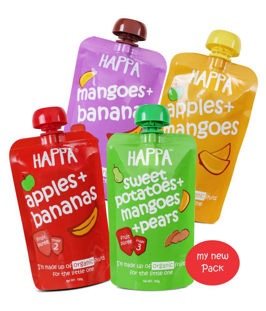 Happa Organic Baby Food Puree 400 gm Pack of 4