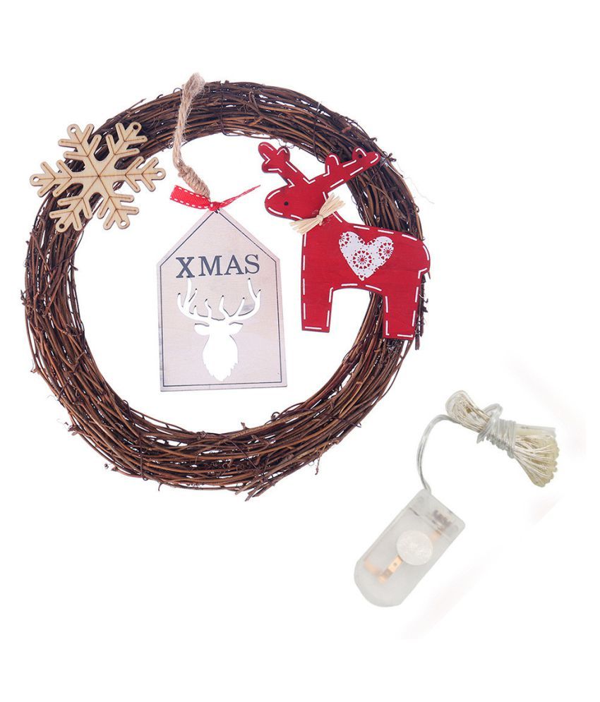 DIY Rattan Wreath String Lights Lamp Christmas Door Wall Decor With 20 LED Beads Buy DIY Rattan