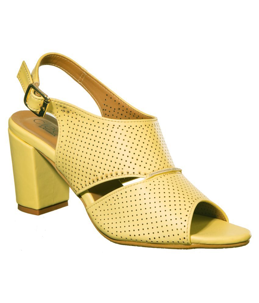 block heels yellow