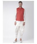 Deyann Red Linen Kurta Pyjama Set