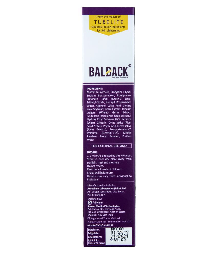 Balback Growth Hair Serum 60 mL Pack of 5: Buy Balback Growth Hair Serum 60  mL Pack of 5 at Best Prices in India - Snapdeal