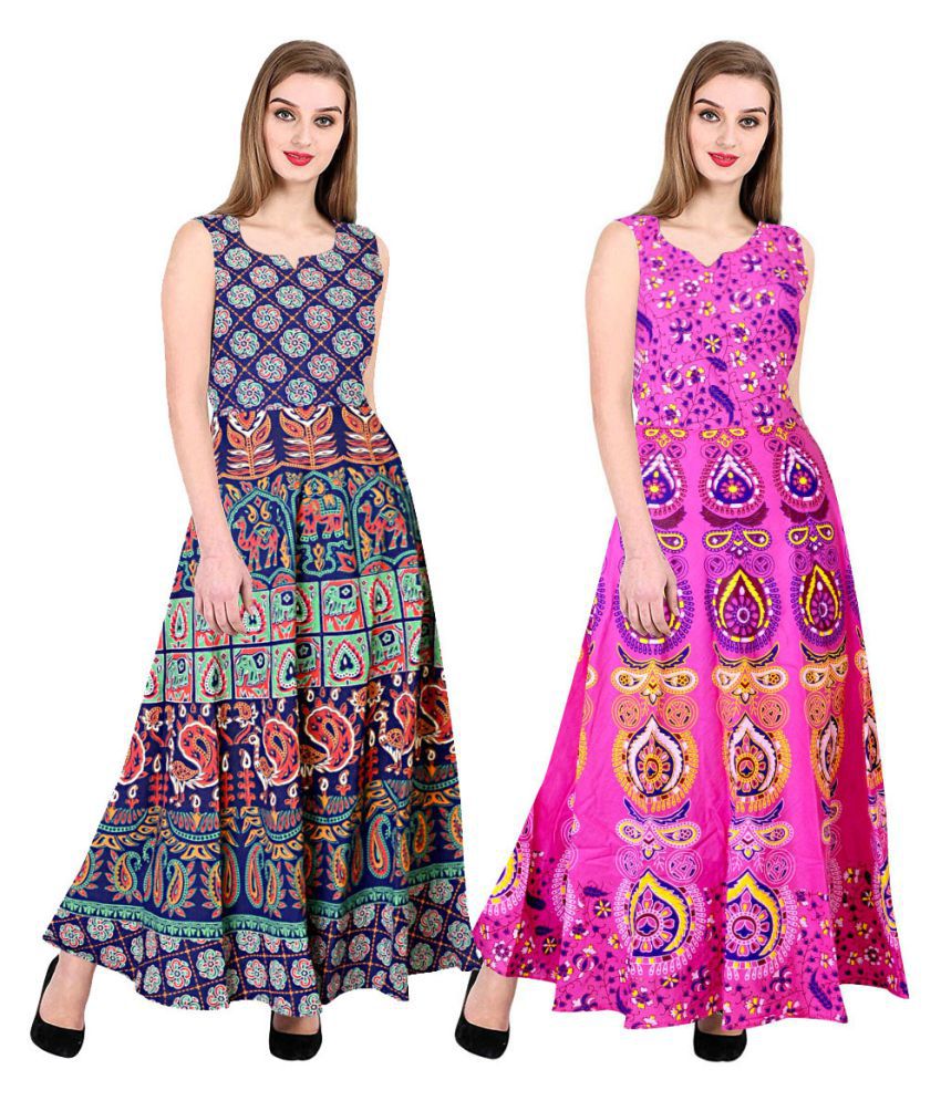 Trendy Fab Cotton Multi Color A- line Dress - Buy Trendy Fab Cotton ...