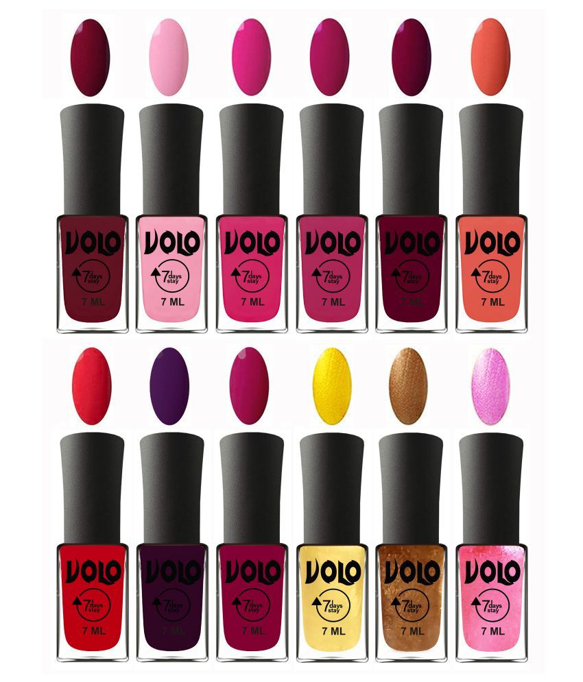     			VOLO No Chipping-No Fading Long Lasting Nail Polish Set Of 12 Multi Glossy 84 mL