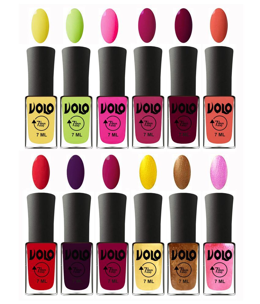     			VOLO No Chipping-No Fading Long Lasting Nail Polish Set Of 12 Multi Glossy 84 mL