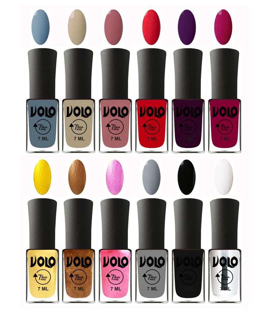     			VOLO No Chipping-No Fading Long Lasting Nail Polish Set Of 12 Multi Glossy 84 mL