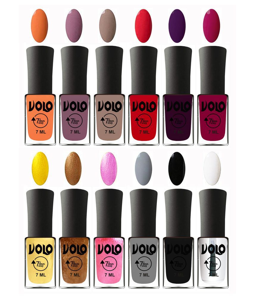     			VOLO No Chipping-No Fading Long Lasting Nail Polish Set Of 12 Multi Glossy 84 mL