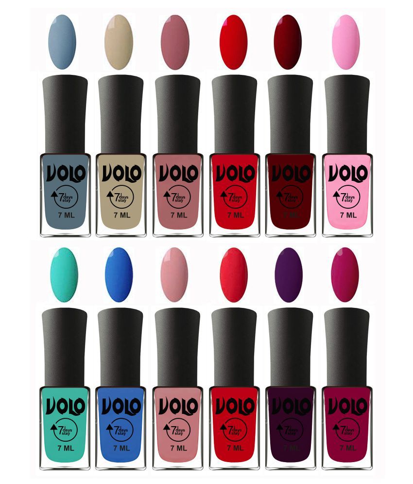     			VOLO No Chipping-No Fading Long Lasting Nail Polish Set Of 12 Multi Glossy 84 mL