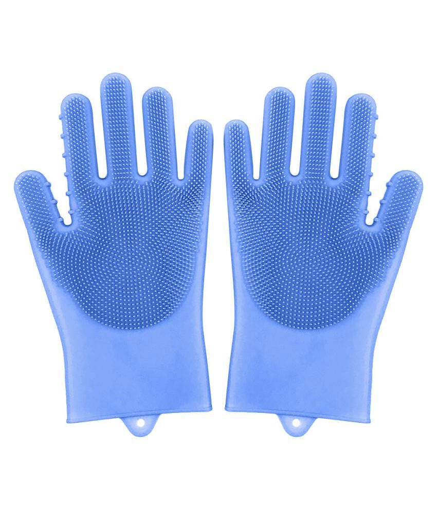 Magic Reusable Silicone Gloves Cleaning Brush Dishwashing Gloves Heat Resistant Buy Online at