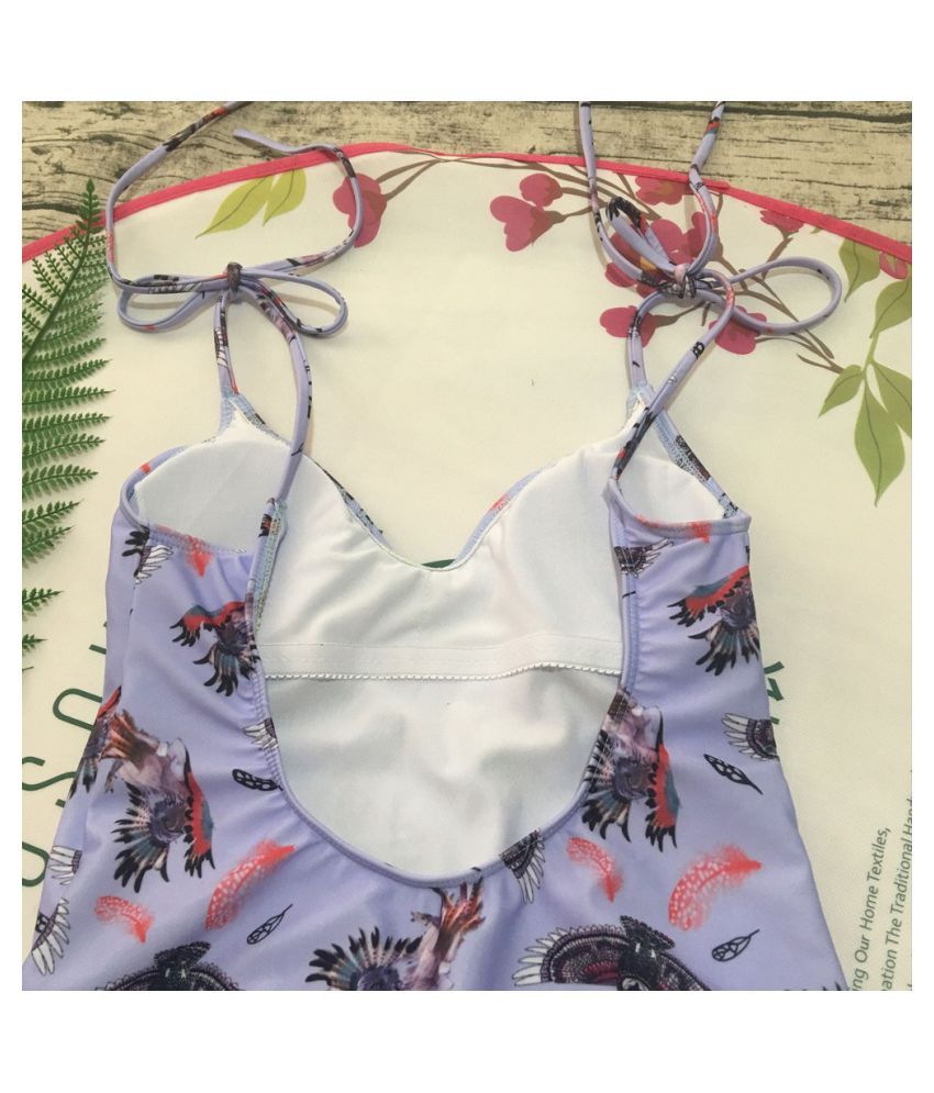 eagle print grey bikini