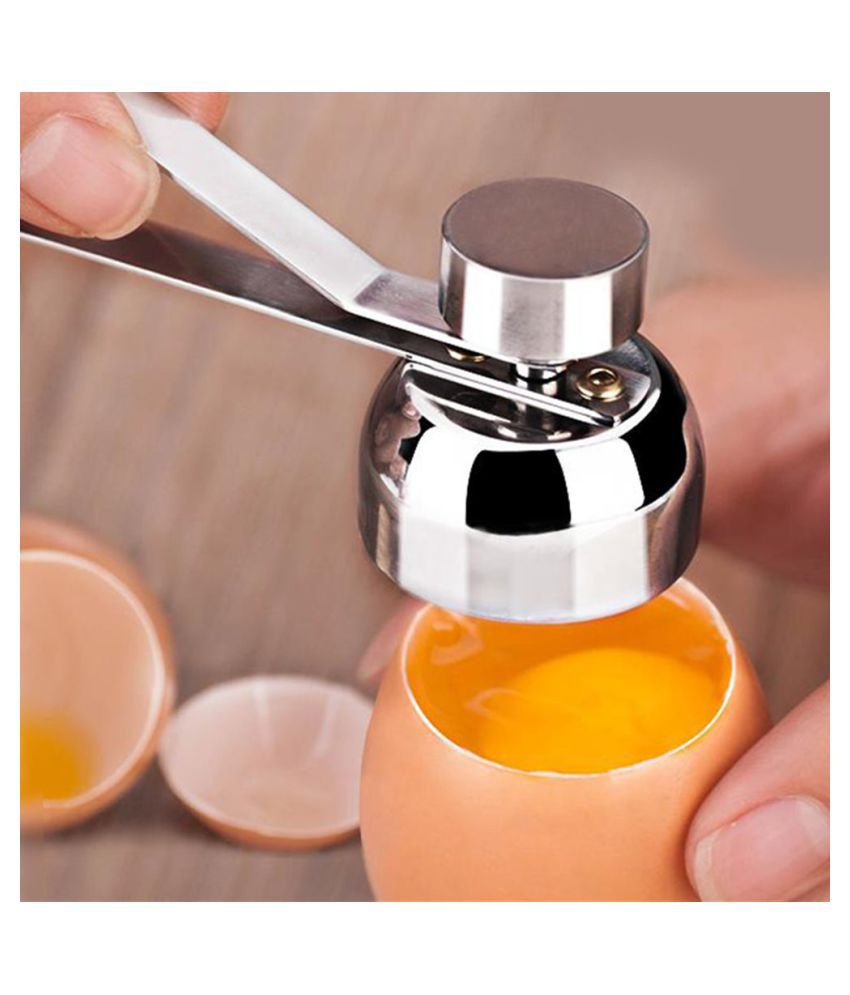 Stainless Steel Egg Topper Cutter Shell Opener Boiled Raw Egg Open Scissors Tool