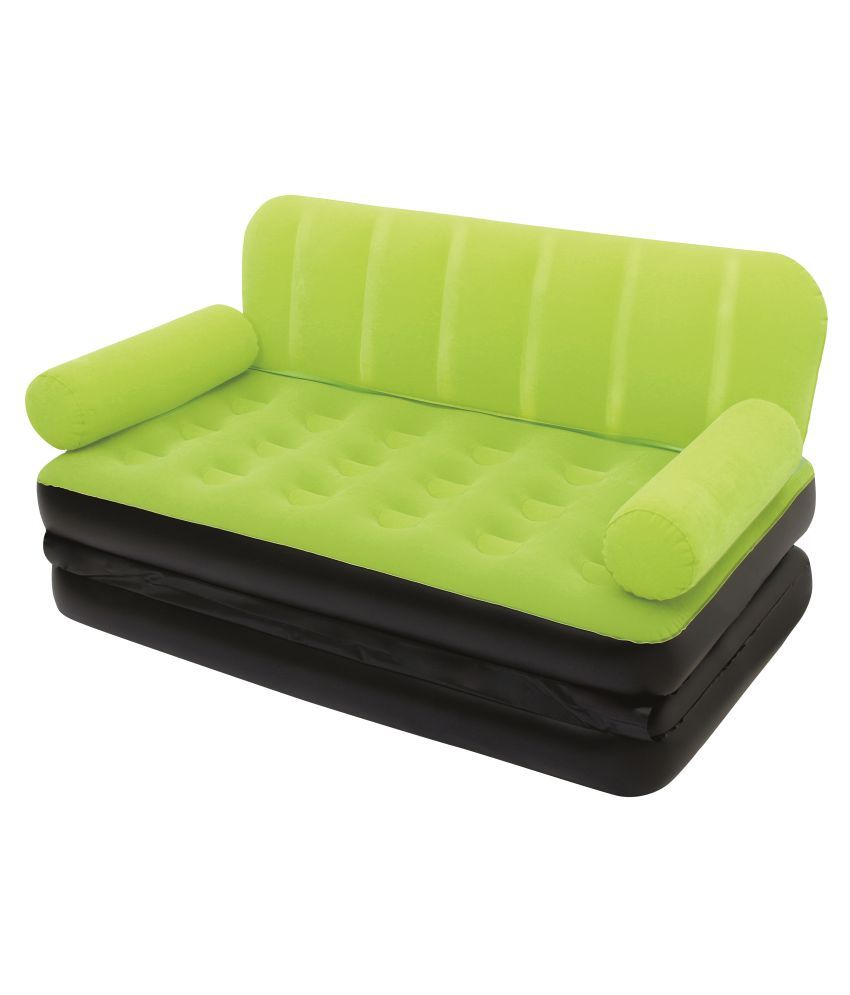 Mdn Bestway 5 In 1 Inflatable Three Seater Sofa Bed Or Multi Max Air Couch With Pump Green