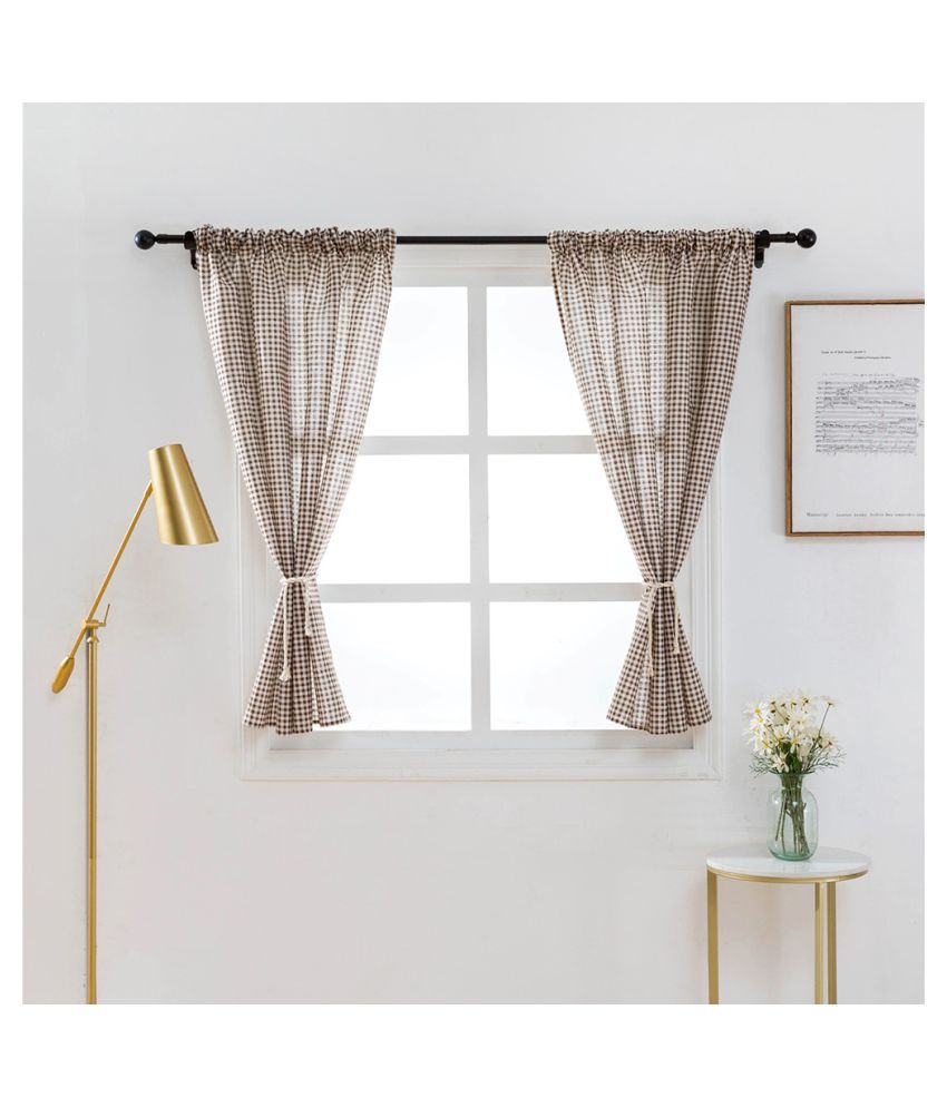 Cocoshope Curtains Valance Grid Stripe Style Blackout Window