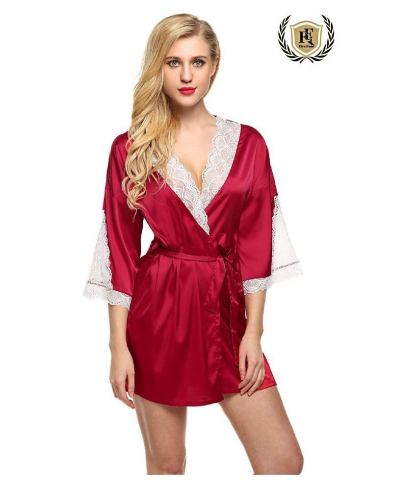 maroon silk robes