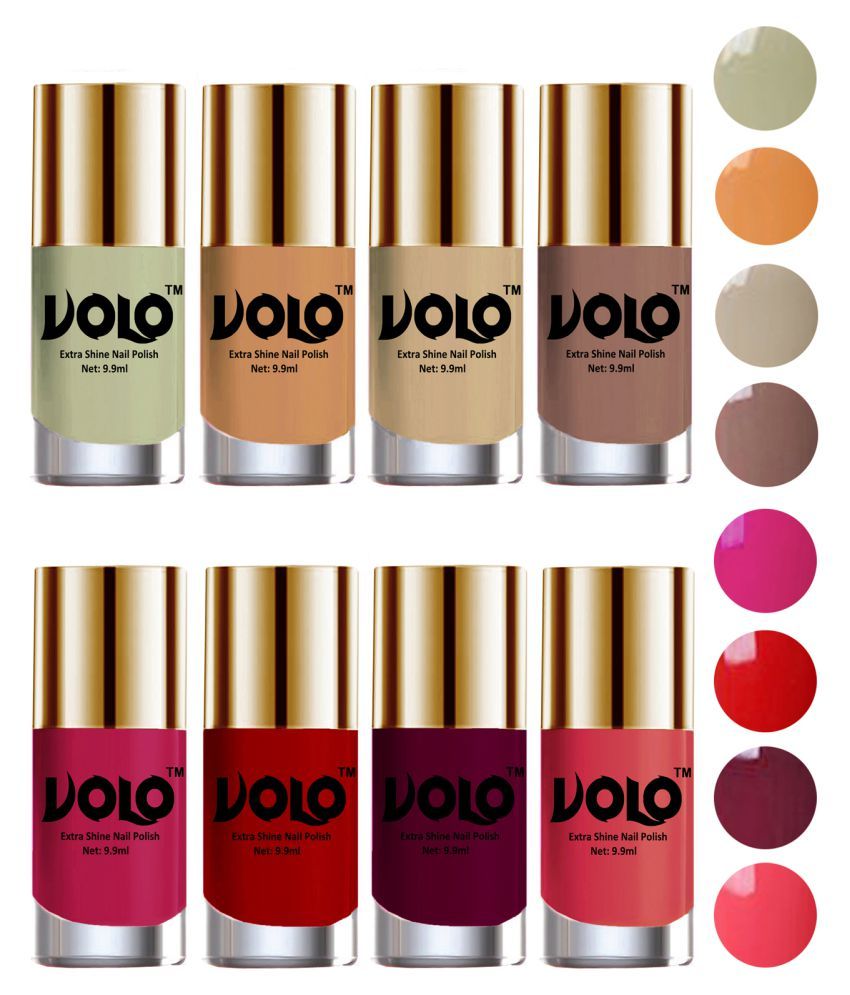     			VOLO High-Shine Long Lasting Non Toxic Nail Polish Professional Multi Glossy Pack of 8 79 mL