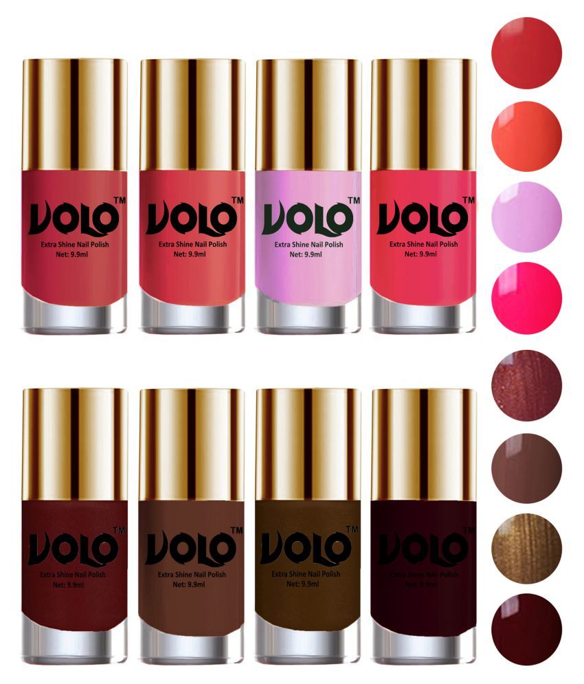     			VOLO High-Shine Long Lasting Non Toxic Nail Polish Professional Multi Glossy Pack of 8 79 mL