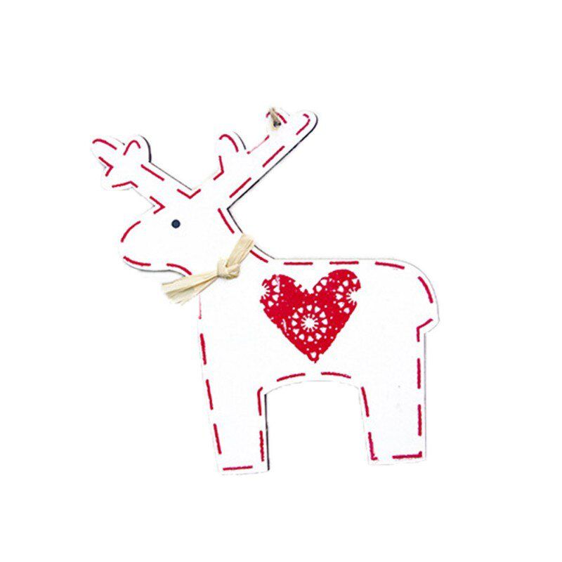 Wooden Christmas Deer Craft Elk Xmas Home Tree Decor Ornament Supply N3 