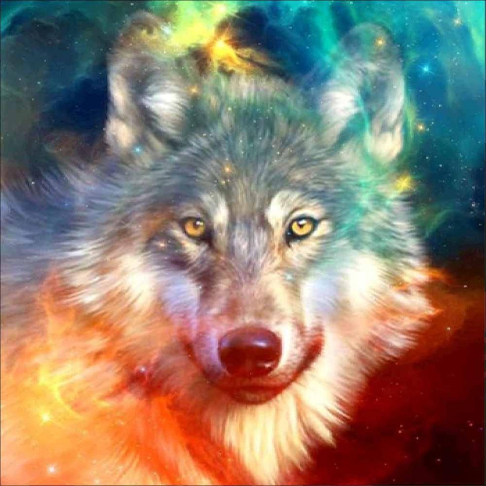 5d Diamond Painting Semi Finished Diy Flower Animal Wolf Cat