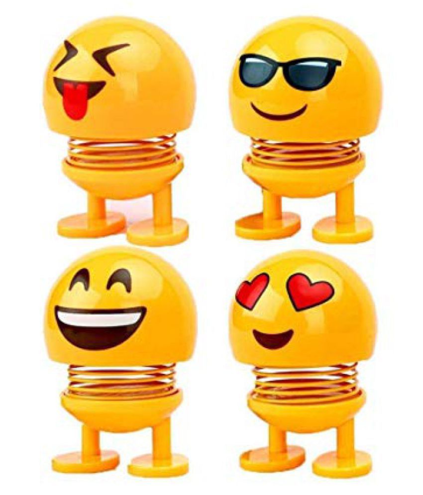 Kamaly Smiley Shaking Spring Doll Cute Emoji Head Dolls Emoticon Funny Smiley Face Springs Car Decoration For Car Interior Dashboard Expression Toys Set Of 4 Mix Design Buy Kamaly Smiley Shaking Spring