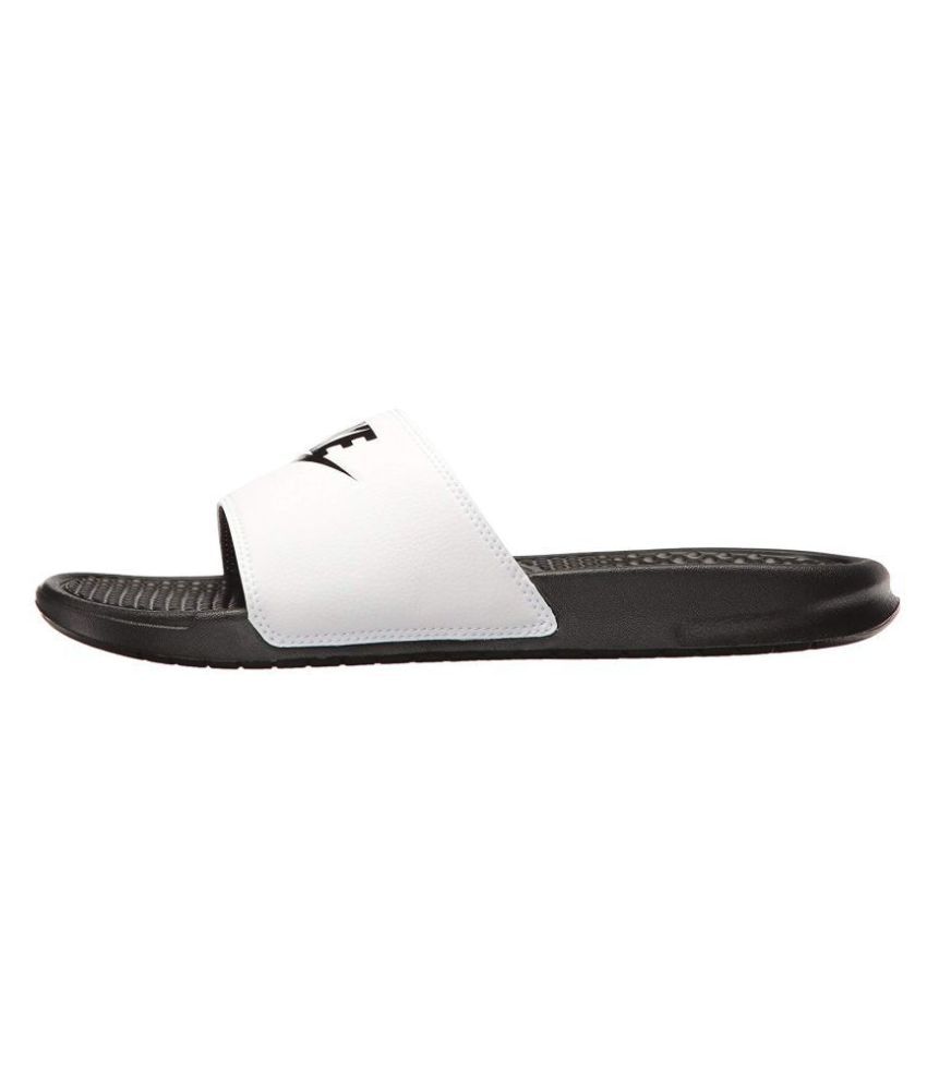 white nike flip flops