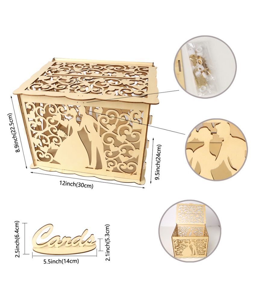 Cocoshope Do It Yourself Kits Diy Wooden Wedding Card Box With