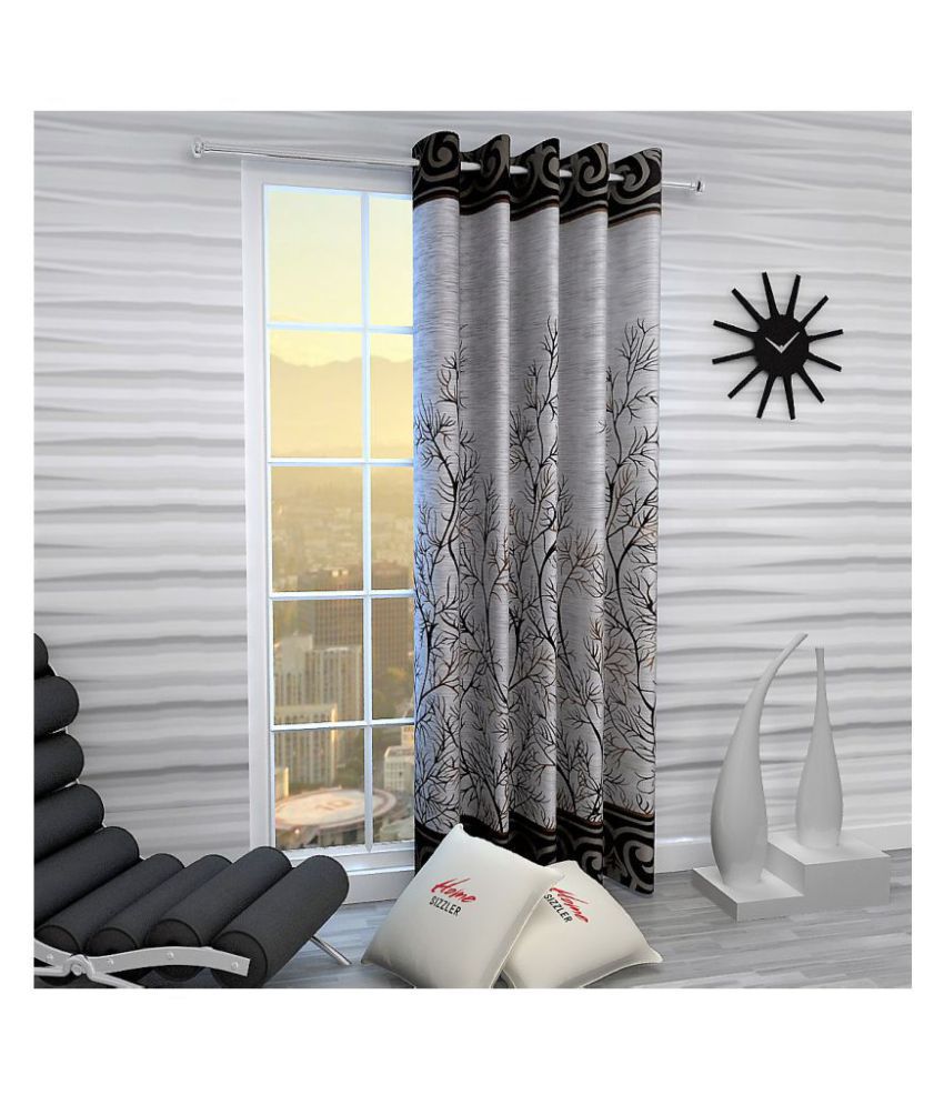     			Home Sizzler Single Window Semi-Transparent Eyelet Polyester Curtains Brown