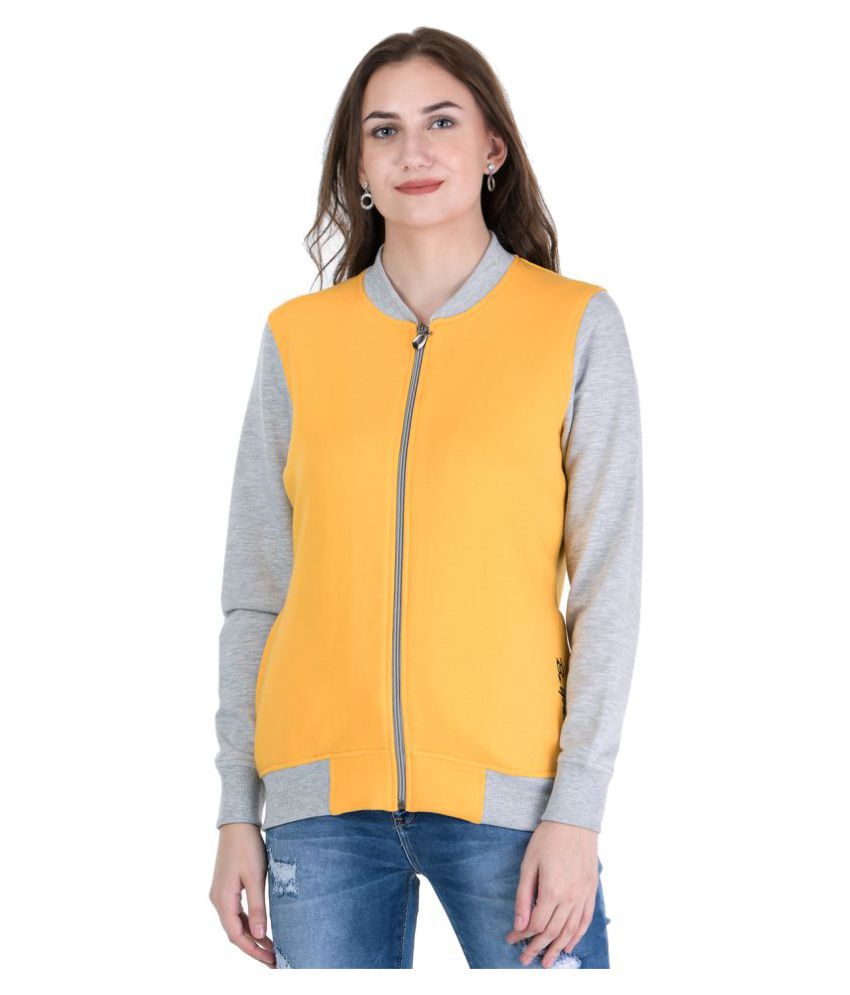     			Kaily Cotton - Fleece Yellow Zippered Sweatshirt